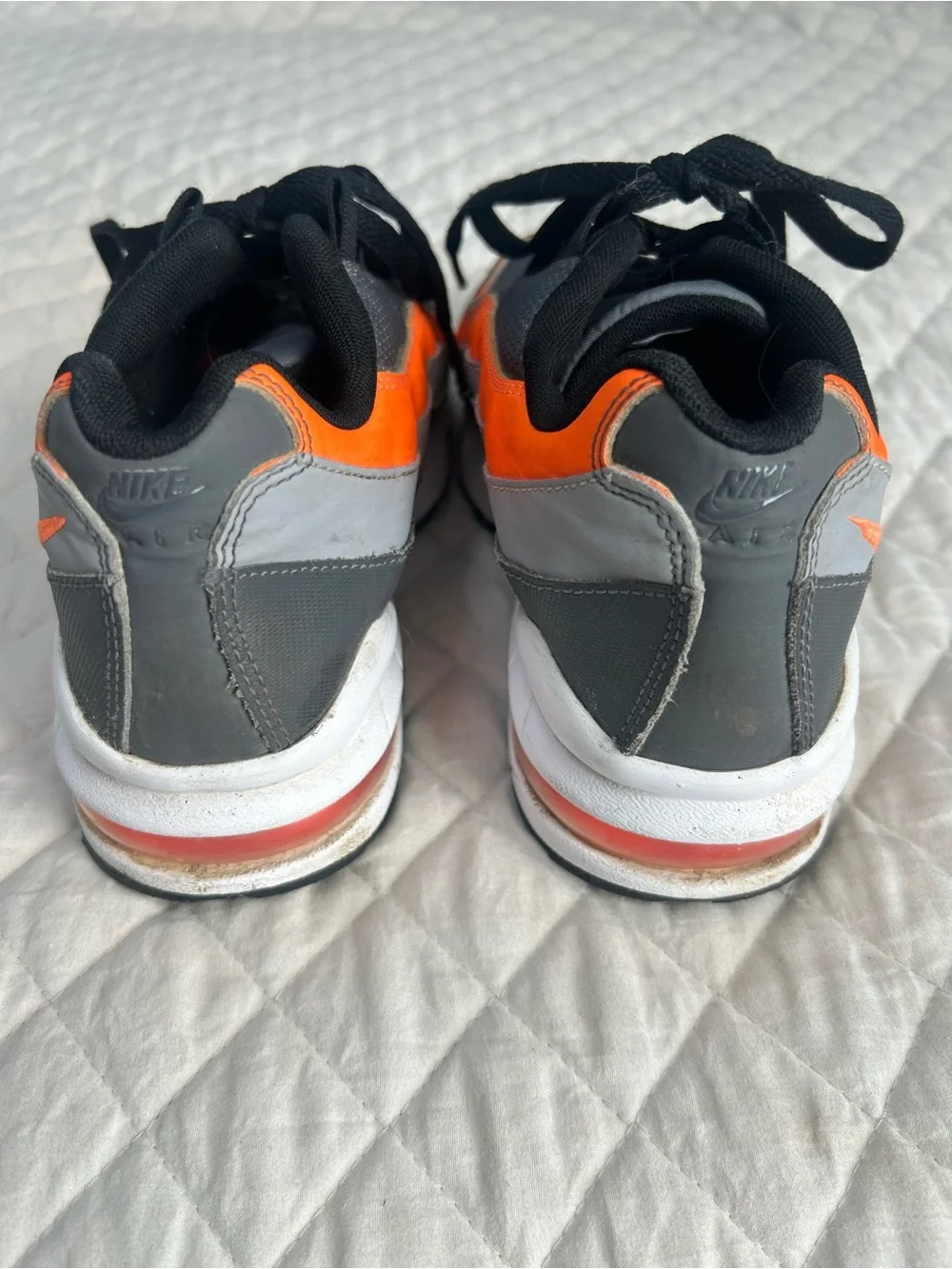 Youth Gray & Orange Nike Air Max